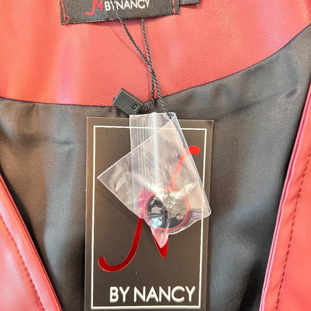 # A013 N by Nancy Chic Faux Leather Burgundy Top – Size XL NWT - Picture 5 of 9